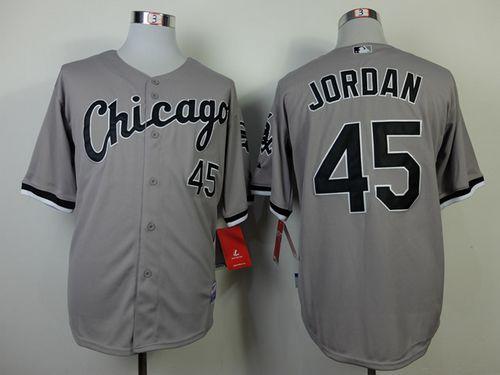 White Sox #45 Michael Jordan Stitched Grey MLB Jersey - Click Image to Close